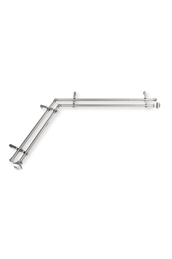 Arya 13/16" Corner Window Double Curtain Rod-Color:Satin Nickel,Size:120"-170"