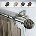 thumbnail image 1 of Domovina Atiya 1" Double Curtain Rod-Color:Satin Nickel,Size:48-84", 1 of 1