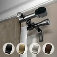 thumbnail image 1 of Domovina Ben 5/8" Double Curtain Rod-Color:Black,Size:48-84", 1 of 1