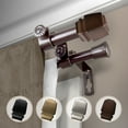thumbnail image 1 of Domovina Ben 5/8" Double Curtain Rod-Color:Cocoa,Size:48-84", 1 of 3