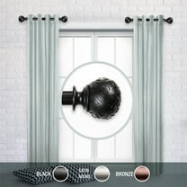 Domovina Berta 1" Side Curtain Rods, 12-20 inches (Set of 2)-Color:Black,Size:12-20"