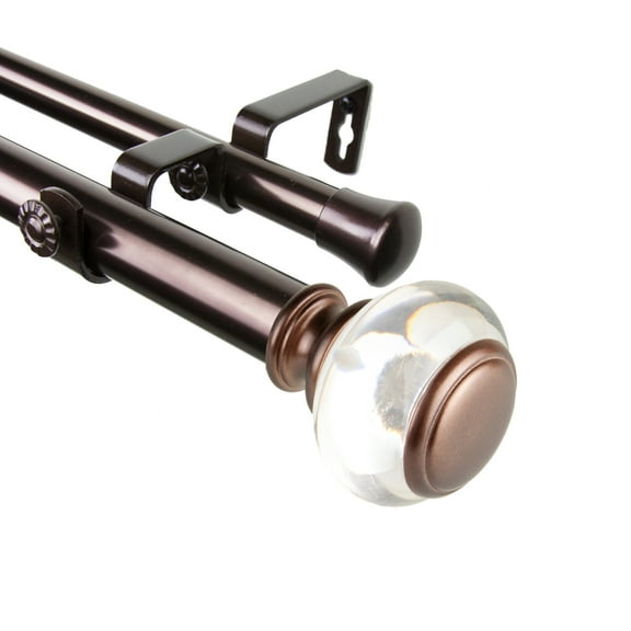 Domovina Bettina 1-inch Double Curtian Rod-Color:Bronze,Size:160-240"