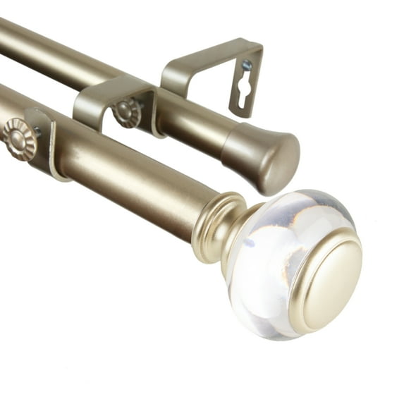 Domovina Bettina 1-inch Double Curtian Rod-Color:Gold,Size:48-84"