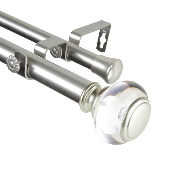 Domovina Bettina 1-inch Double Curtian Rod-Color:Satin Nickel,Size:66-120"