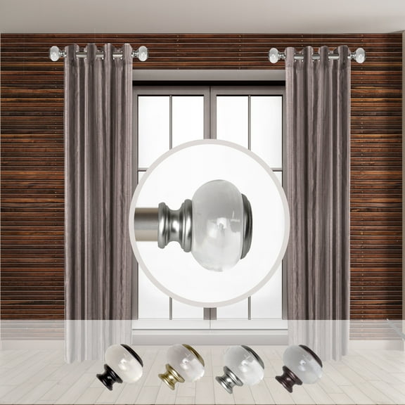 Domovina Bettina 1-inch Side Curtain Rod 12-20 Inches (Set of 2)-Color:Satin Nickel