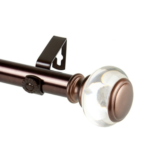 Domovina Bettina 1-inch Single Curtian Rod-Color:Bronze,Size:66-120"