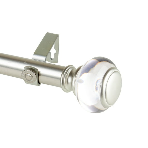 Domovina Bettina 1-inch Single Curtian Rod-Color:Satin Nickel,Size:28-48"