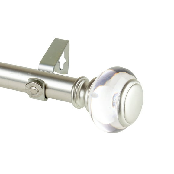 Domovina Bettina 1-inch Single Curtian Rod-Color:Satin Nickel,Size:48-84"