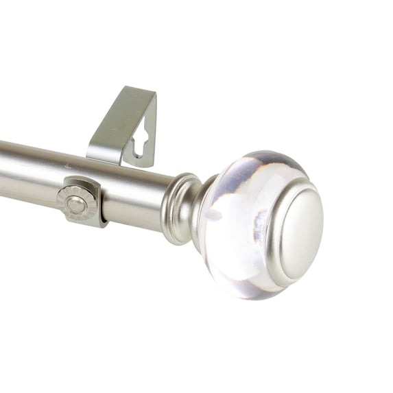 Domovina Bettina 1-inch Single Curtian Rod-Color:Satin Nickel,Size:66-120"