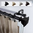 thumbnail image 1 of Domovina Blythe 1" Double Curtain Rod-Color:Black,Size:160-240", 1 of 3