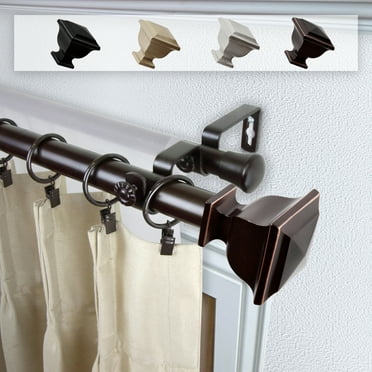 Domovina Blythe 1" Double Curtain Rod-Color:Bronze,Size:48-84"