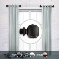 Domovina Brock 1" Side Curtain Rods, 12-20 inches (Set of 2)-Color:Black,Size:12-20"