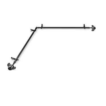 Domovina Charm 13/16" Corner Window Single Curtain Rod-Color:Black,Size:28"-48"