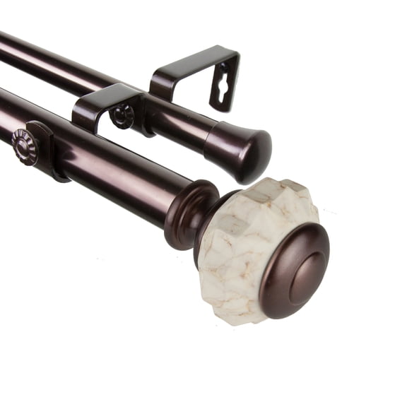 Domovina Ciara 1-inch Double Curtian Rod-Color:Bronze,Size:48-84"