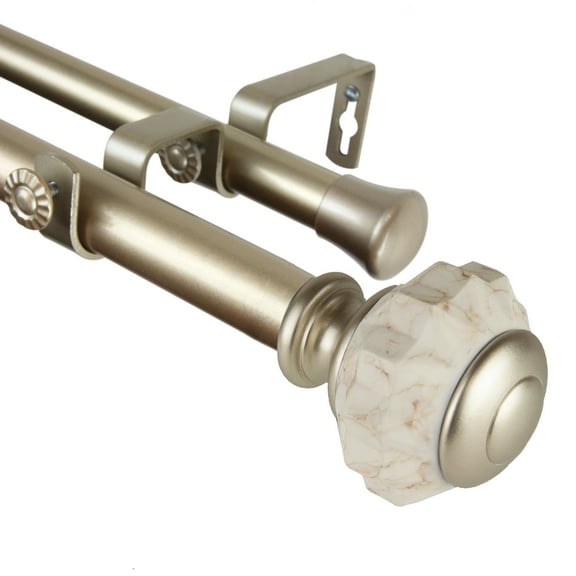 Domovina Ciara 1-inch Double Curtian Rod-Color:Gold,Size:28-48"