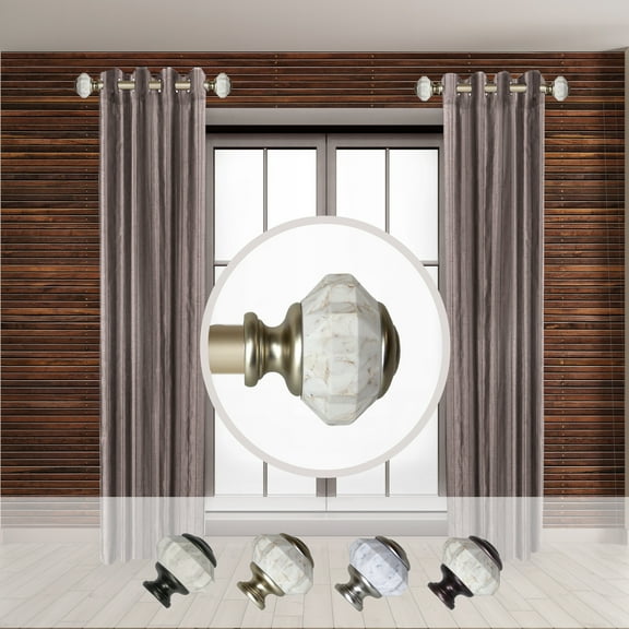 Domovina Ciara 1-inch Side Curtain Rod 12-20 Inches (Set of 2)-Color:Light Gold