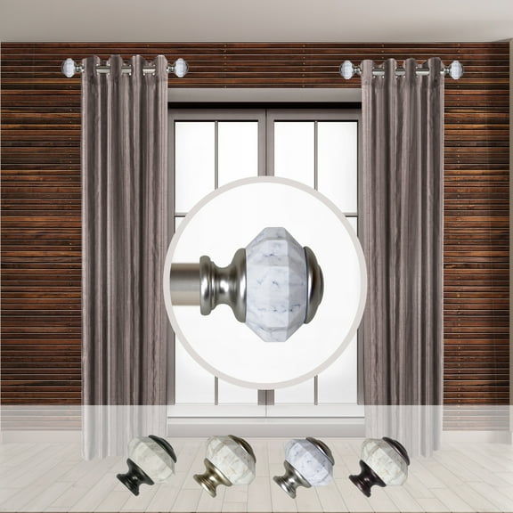 Domovina Ciara 1-inch Side Curtain Rod 12-20 Inches (Set of 2)-Color:Satin Nickel