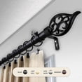 thumbnail image 1 of Domovina Clair 1" Curtain Rod-Color:Black,Size:120-170", 1 of 1