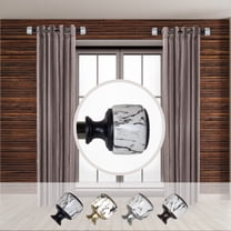 Domovina Corinne 1-inch Side Curtain Rod 12-20 Inches (Set of 2)-Color:Black