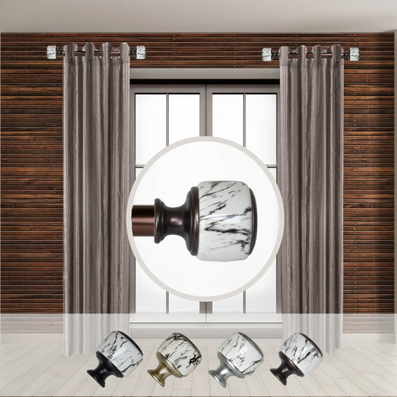 Domovina Corinne 1-inch Side Curtain Rod 12-20 Inches (Set of 2)-Color:Bronze