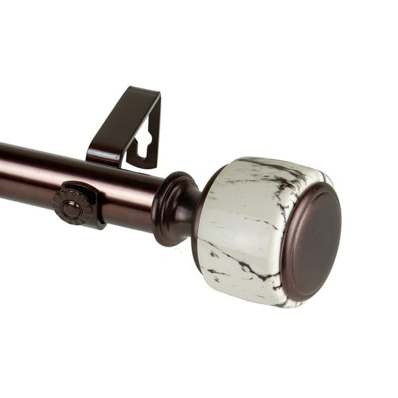 Domovina Corinne 1-inch Single Curtian Rod-Color:Bronze,Size:48-84"