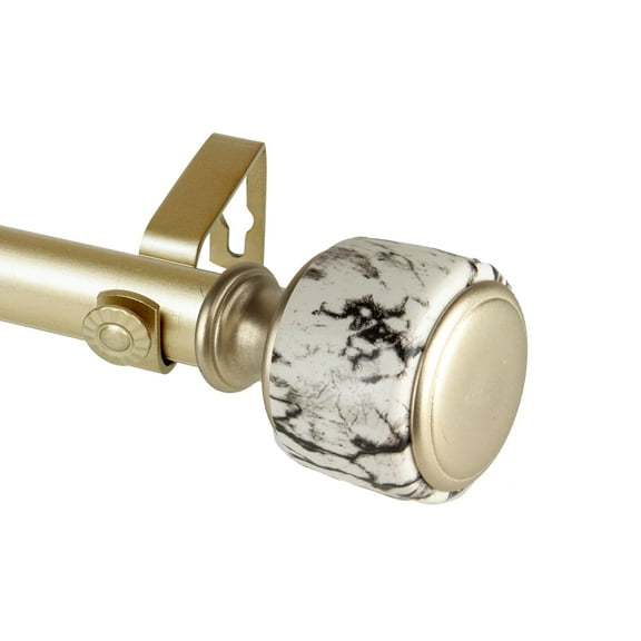 Domovina Corinne 1-inch Single Curtian Rod-Color:Gold,Size:28-48"