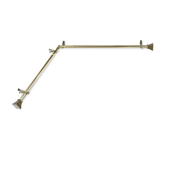 Domovina Cornet 13/16" Corner Window Single Curtain Rod-Color:Antique Brass,Size:28"-48"