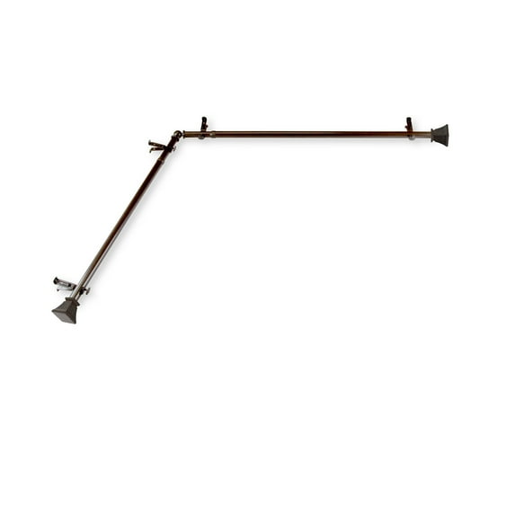 Domovina Cornet 13/16" Corner Window Single Curtain Rod-Color:Cocoa,Size:66"-120"