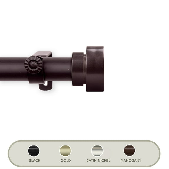 Domovina Coronet 1" Curtain Rod-Color:Mahogany,Size:28"-48"