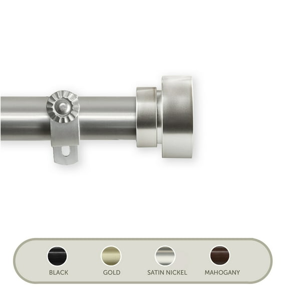 Domovina Coronet 1" Curtain Rod-Color:Satin Nickel,Size:120"-170"