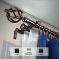 thumbnail image 1 of Domovina Curve 13/16" Triple Curtain Rod-Color:Cocoa,Size:120-170", 1 of 2