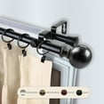 thumbnail image 1 of Domovina Elias 13/16" Double Curtain Rod-Color:Black,Size:28-48", 1 of 1