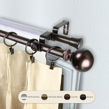 Domovina Elias 13/16" Double Curtain Rod-Color:Cocoa,Size:48-84"
