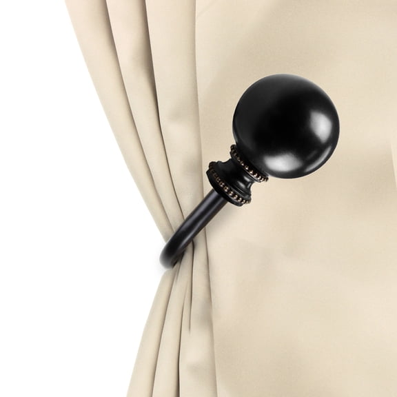 Domovina Elias Curtain Holdback Pair-Color:Black