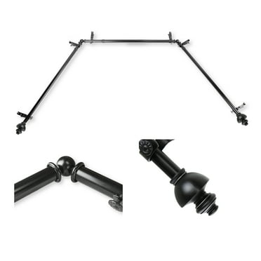 Domovina Empire 13/16" Bay Window Single Curtain Rod-Color:Black