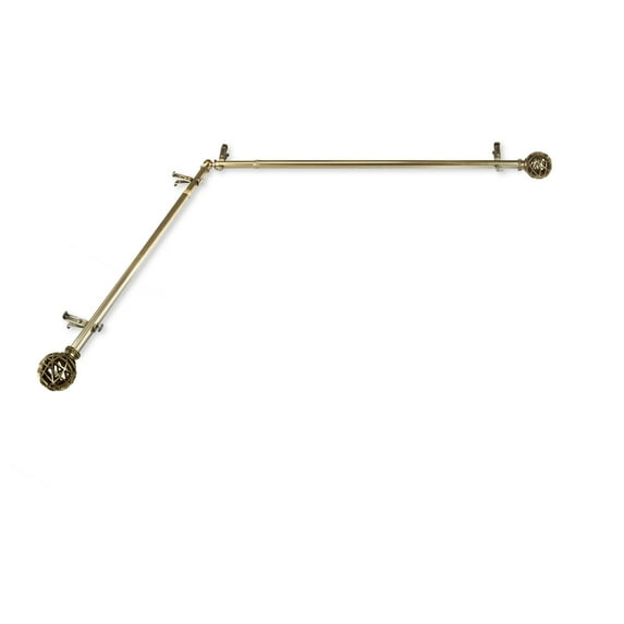 Domovina Ginny 13/16-inch Single Corner Window Curtain Rod-Color:Antique Brass,Size:28-48"
