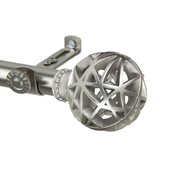 Domovina Ginny 13/16-inch Single Curtain Rod-Color:Satin Nickel,Size:28-48"