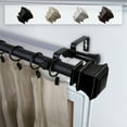 thumbnail image 1 of Domovina Juma 1" Double Curtain Rod-Color:Black,Size:160-240", 1 of 1