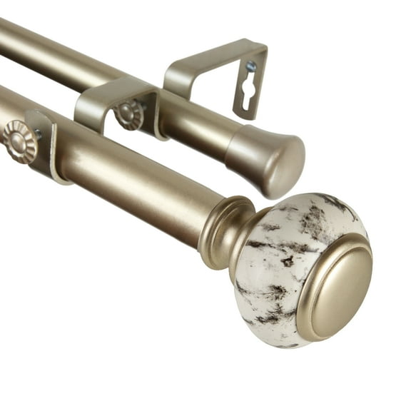 Domovina Kiara 1-inch Double Curtian Rod-Color:Gold,Size:66-120"