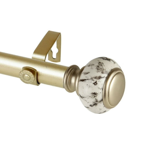 Domovina Kiara 1-inch Single Curtian Rod-Color:Gold,Size:28-48"