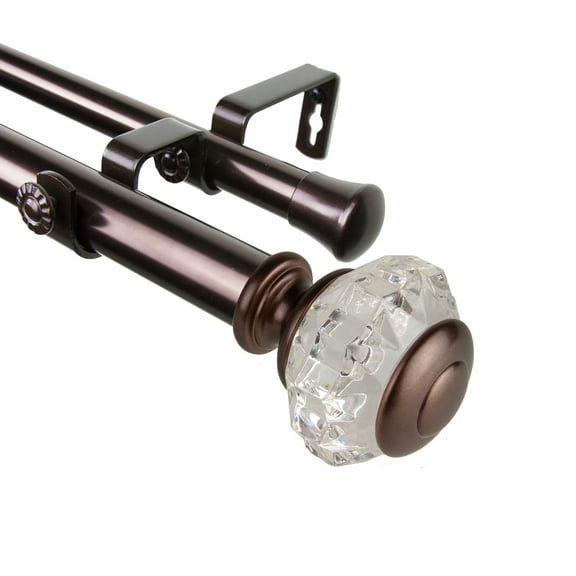 Domovina Lizbeth 1-inch Double Curtian Rod-Color:Bronze,Size:160-240"