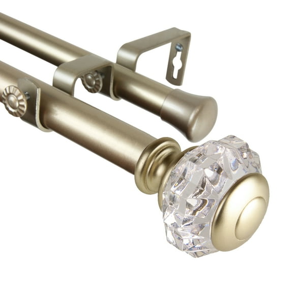 Domovina Lizbeth 1-inch Double Curtian Rod-Color:Gold,Size:66-120"