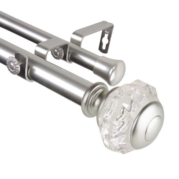 Domovina Lizbeth 1-inch Double Curtian Rod-Color:Satin Nickel,Size:160-240"