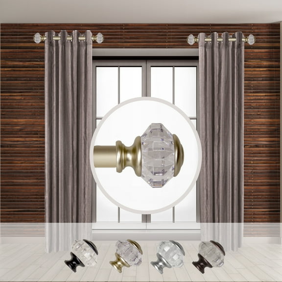 Domovina Lizbeth 1-inch Side Curtain Rod 12-20 Inches (Set of 2)-Color:Light Gold