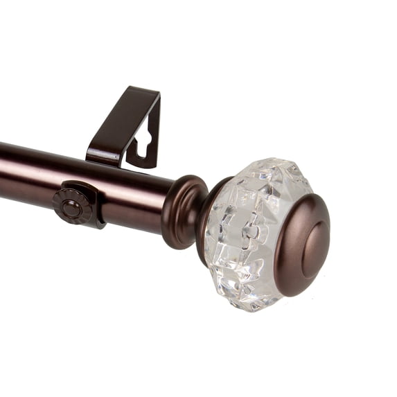 Domovina Lizbeth 1-inch Single Curtian Rod-Color:Bronze,Size:48-84"