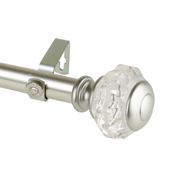 Domovina Lizbeth 1-inch Single Curtian Rod-Color:Satin Nickel,Size:48-84"