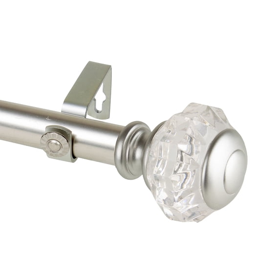 Domovina Lizbeth 1-inch Single Curtian Rod-Color:Satin Nickel,Size:66-120"