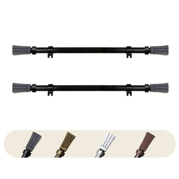 Domovina Nabu 5/8" Side Curtain Rod-Color:Black,Size:12-20"