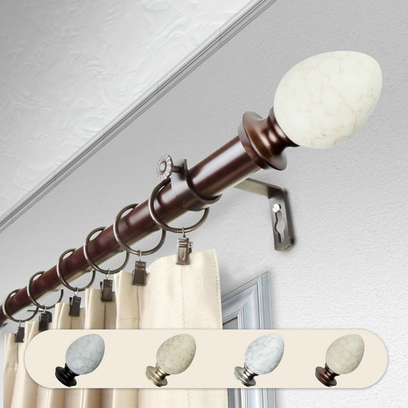 Domovina Ness 1" Single Curtain Rod-Color:Bronze,Size:160-240"