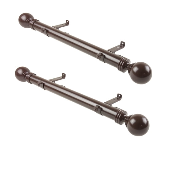 Domovina Noble 1.5" Side Curtain Rod - Set of 2-Color:Cocoa,Size:24"